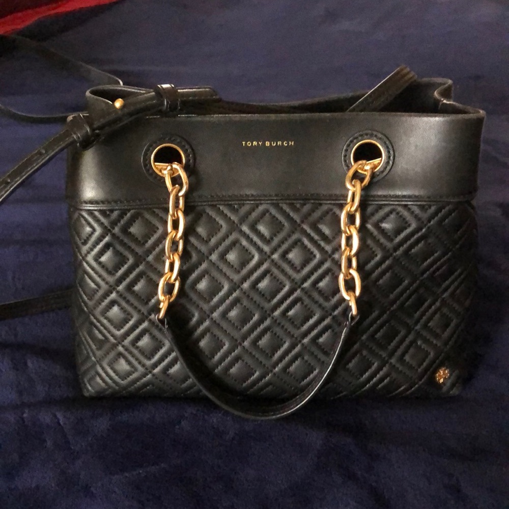 Tory Burch New Top Handle Quilted Satchel Leather Bag